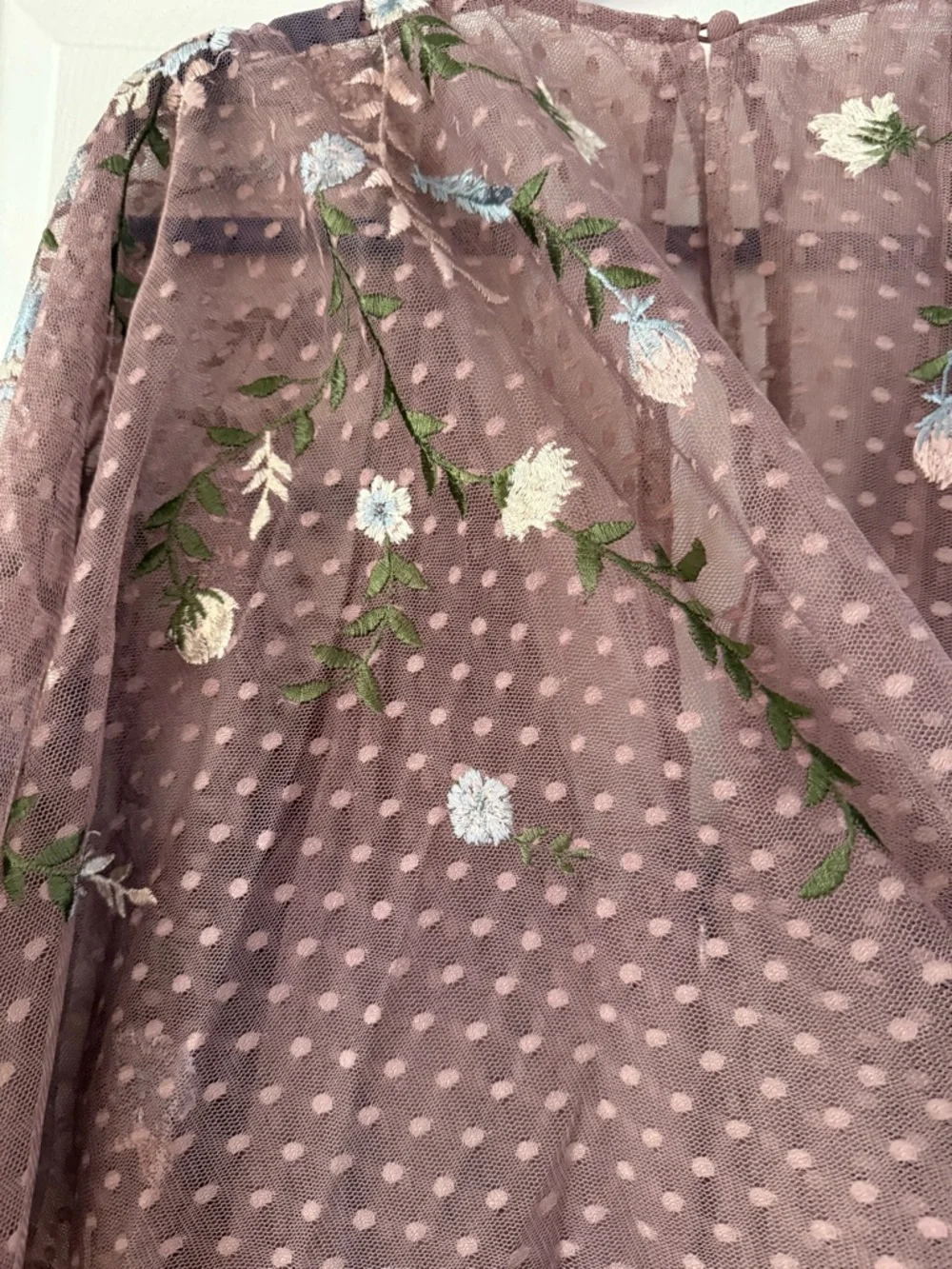 ASOS Dusty Mauve Lace Floral Dress - Picture 9 of 10